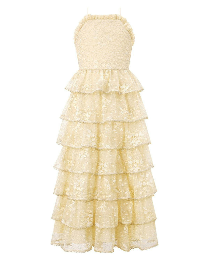 Tanya Lace Frill Maxi Dress