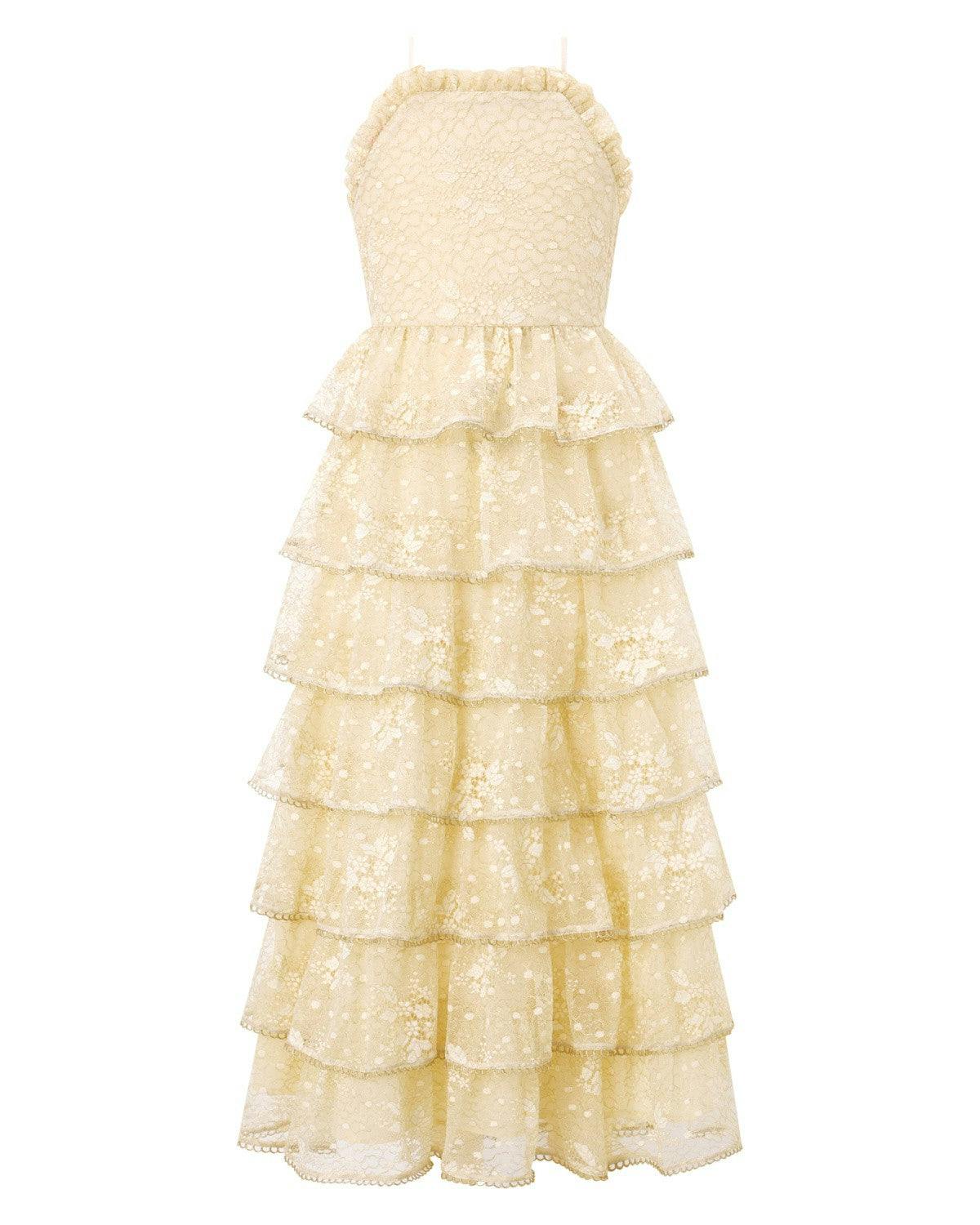 Tanya Lace Frill Maxi Dress