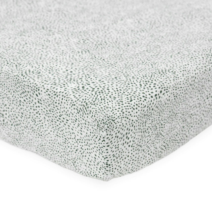 Cotton Muslin Crib Sheet - Green Seed