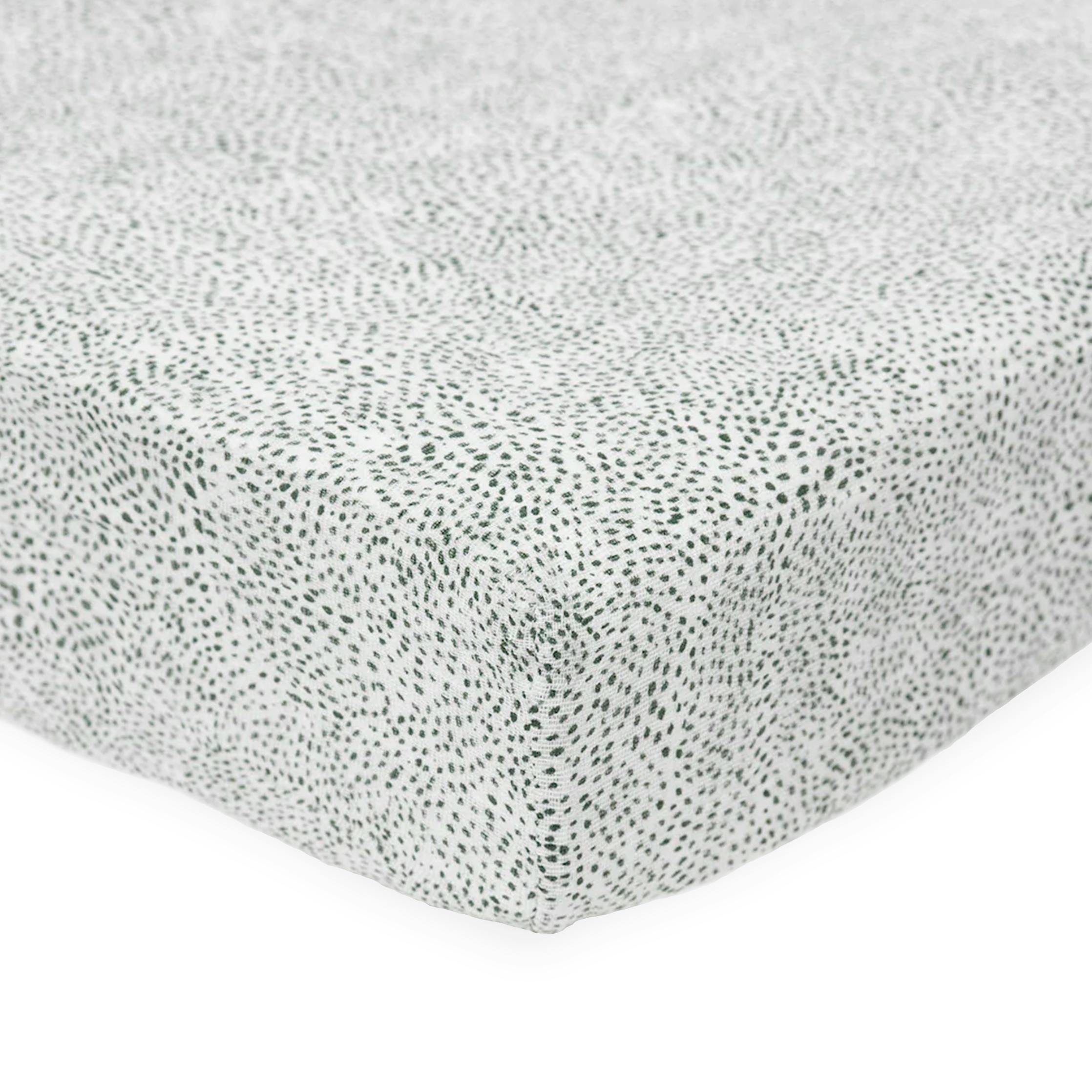 Cotton Muslin Crib Sheet - Green Seed