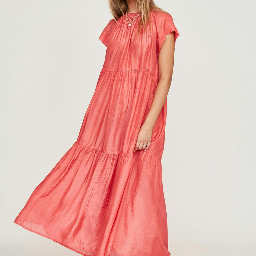 Vienna Maxi Dress in Coral