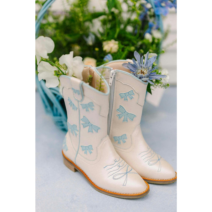 Cowgirl Baby Blue Bow Boots