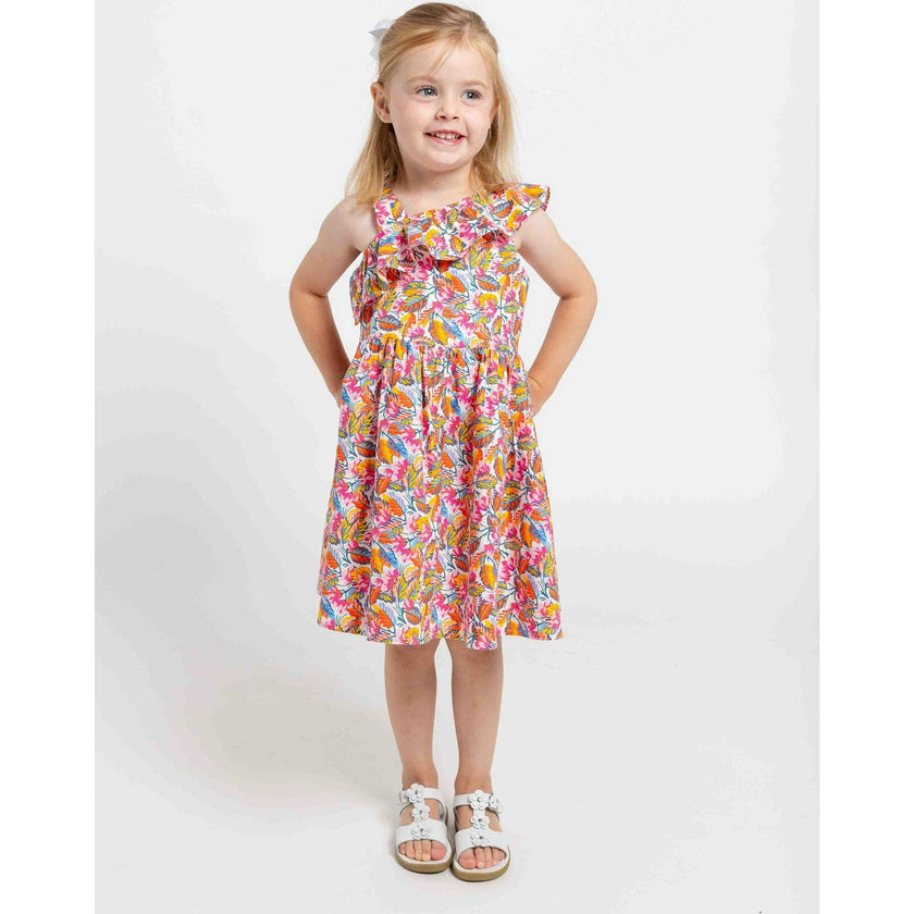 Leaf Print One Shoulder Dress