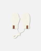 Baby Knit Mittens With Cord
