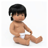 Hispanic Boy Baby Doll with Black Hair and Hearing Aid - 15"