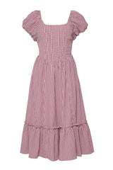 Monica Dress in Pink & Brown Gingham