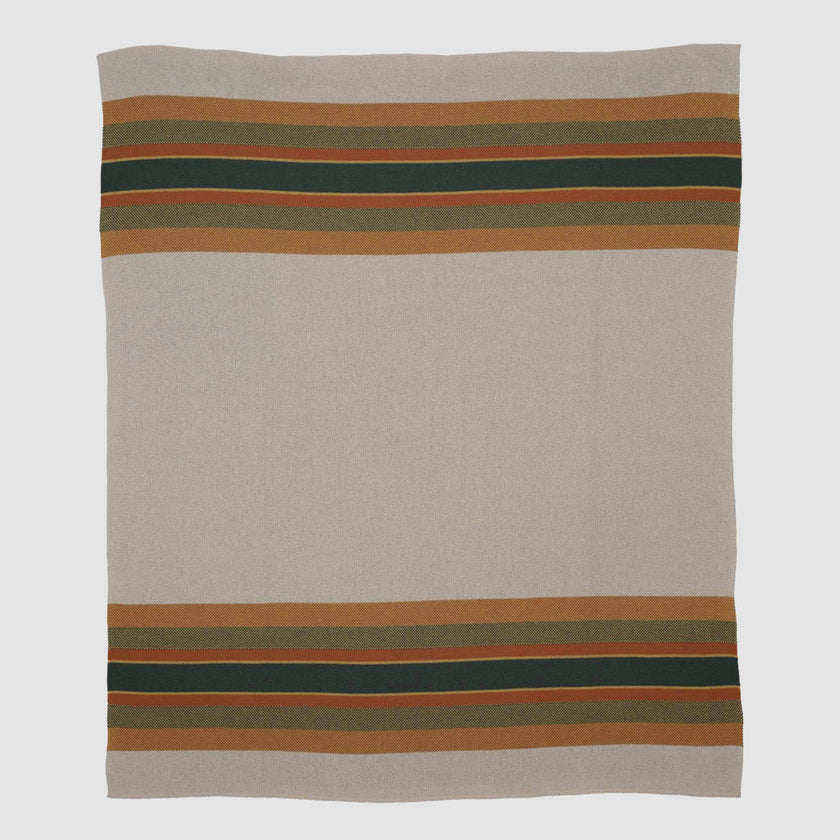 Cotton Sustainable Knit Throw Blanket | Lodge Stripe