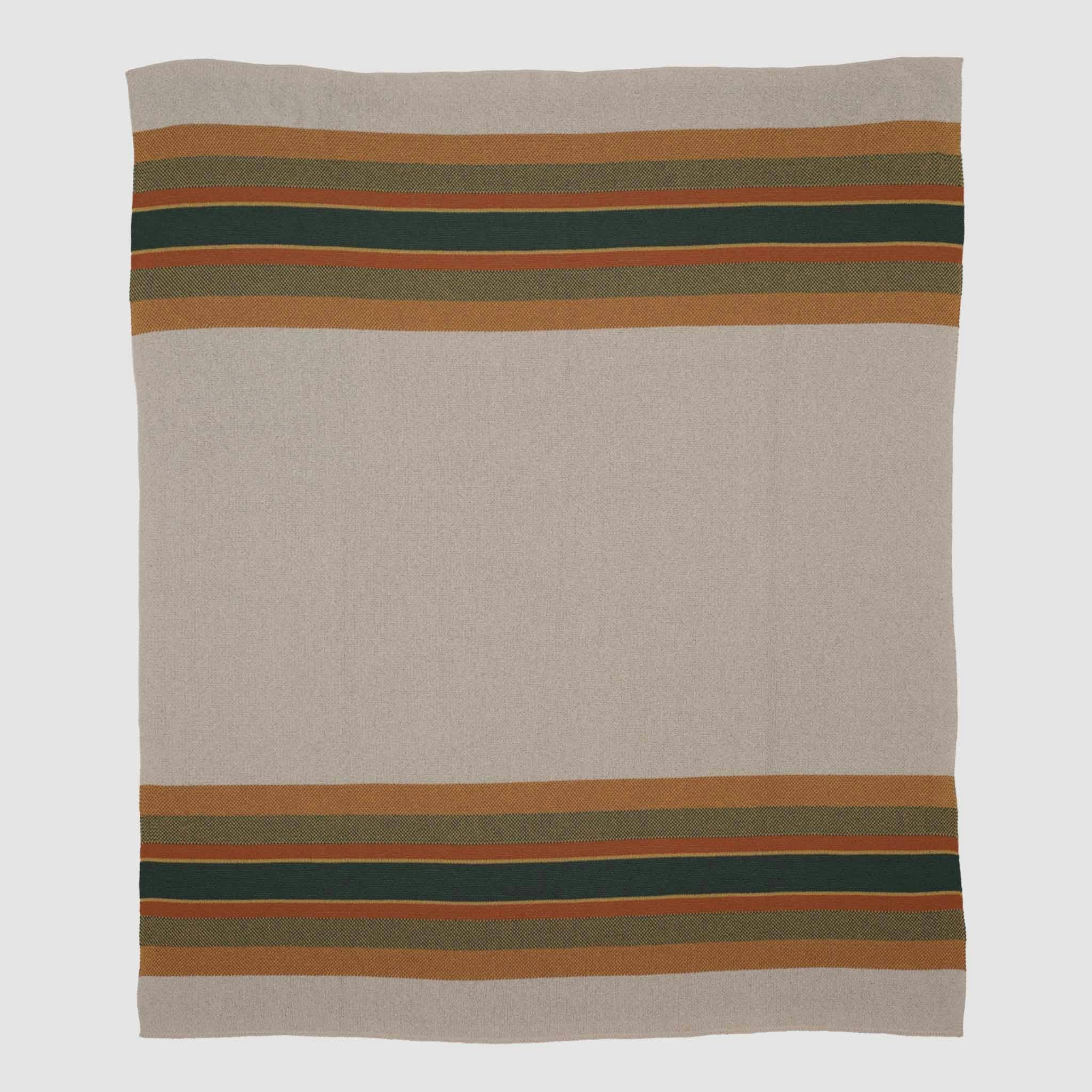 Cotton Sustainable Knit Throw Blanket | Lodge Stripe