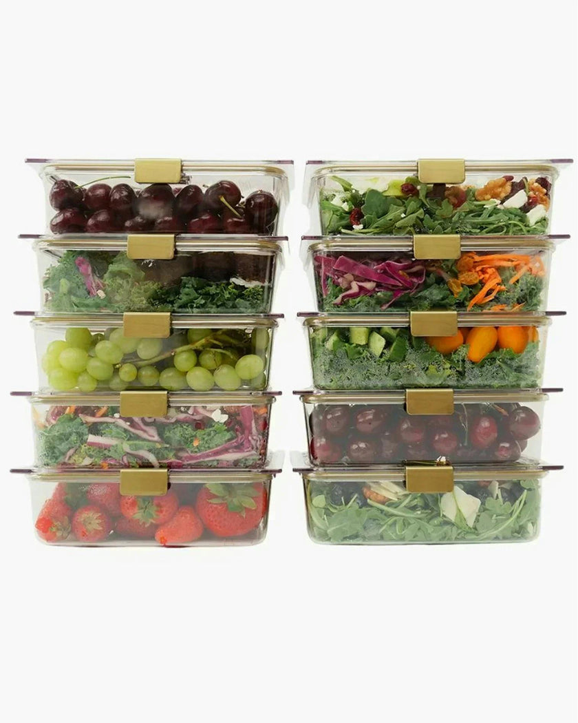 Stackable, Microwave + Dishwasher Safe Food Container Set, 10 Set