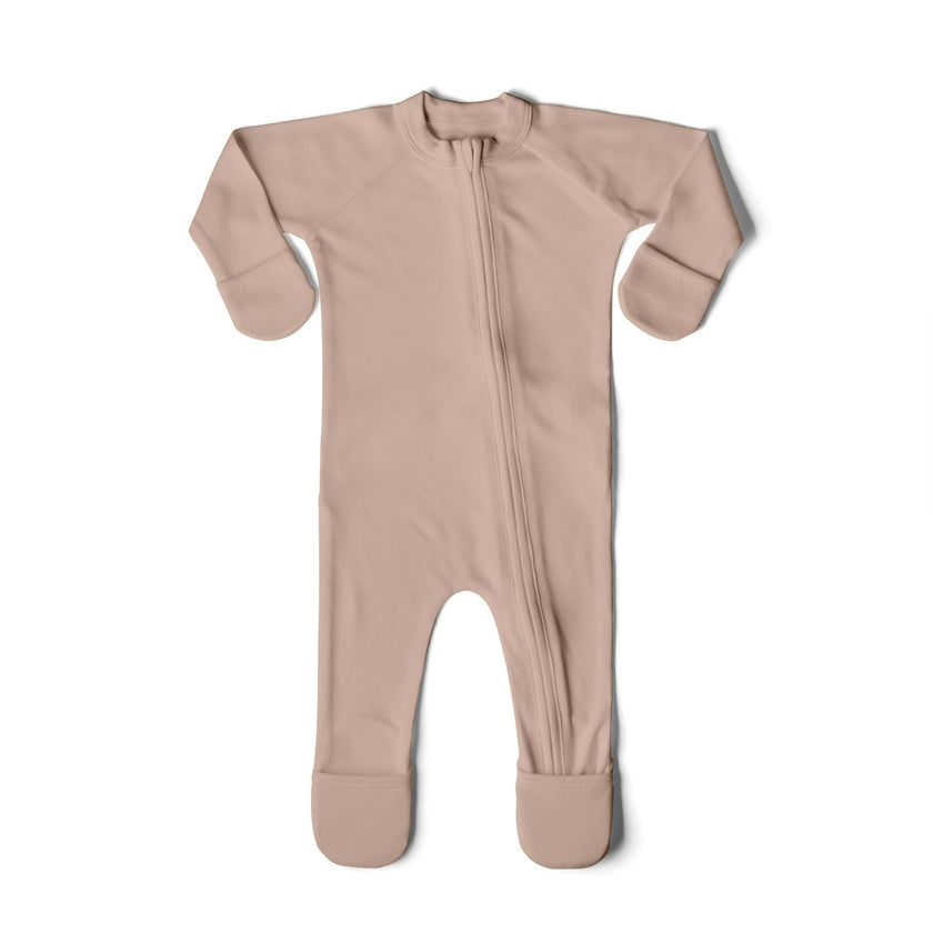 GROW WITH YOU FOOTIE | ROSE — Bamboo Organic Cotton Blend, 0–6M