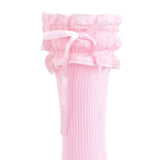 Ruffled Ribbon Long Socks