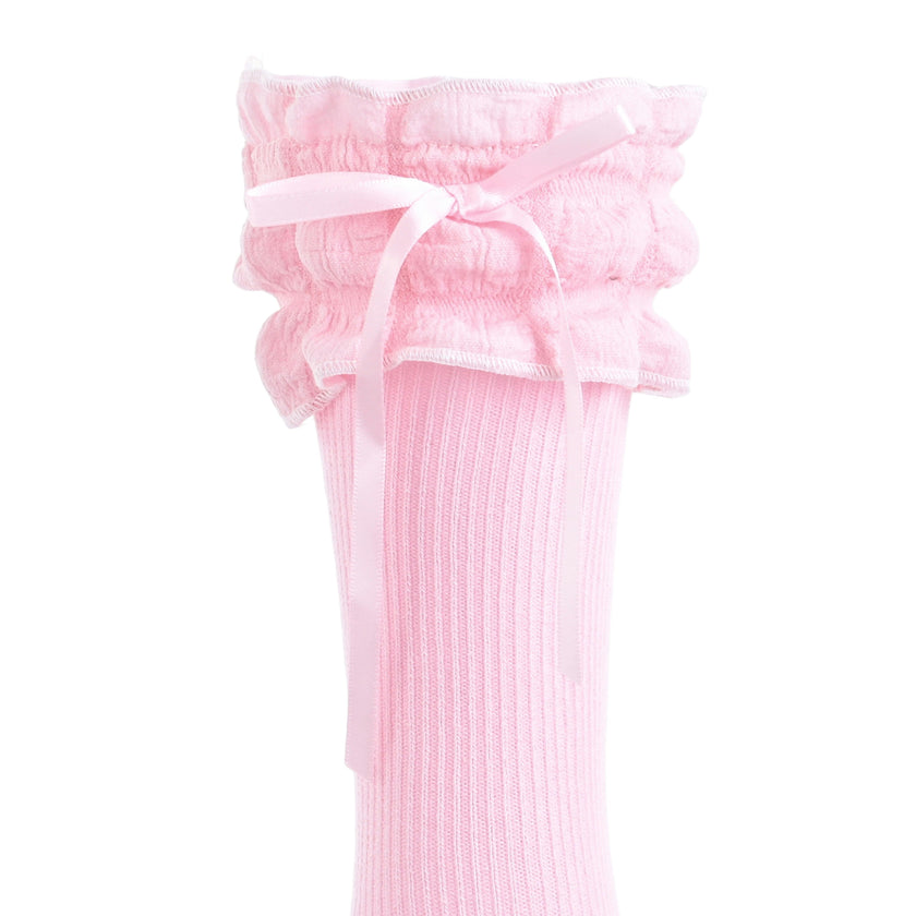 Ruffled Ribbon Long Socks