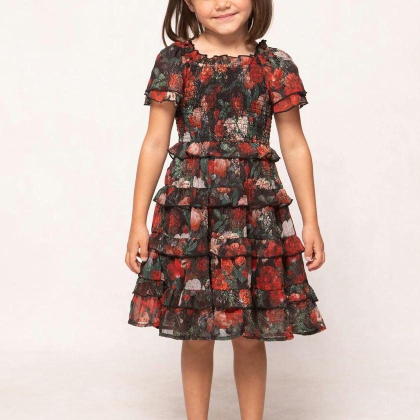 Mini Winnie Dress in Midnight Roses