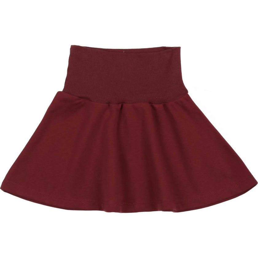 Girls Terry Ribbed Wide High Waist A-Line Short Skirt
