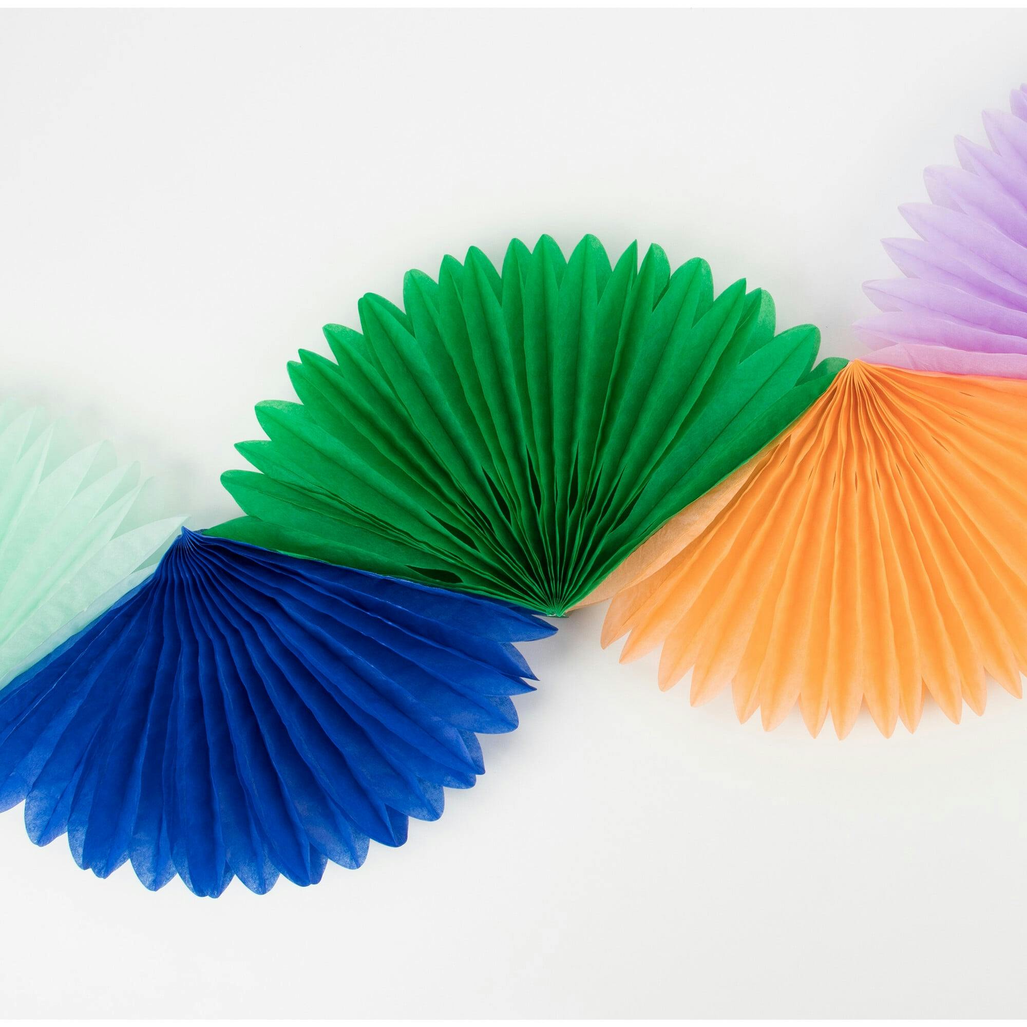 Rainbow Honeycomb Fan Garland
