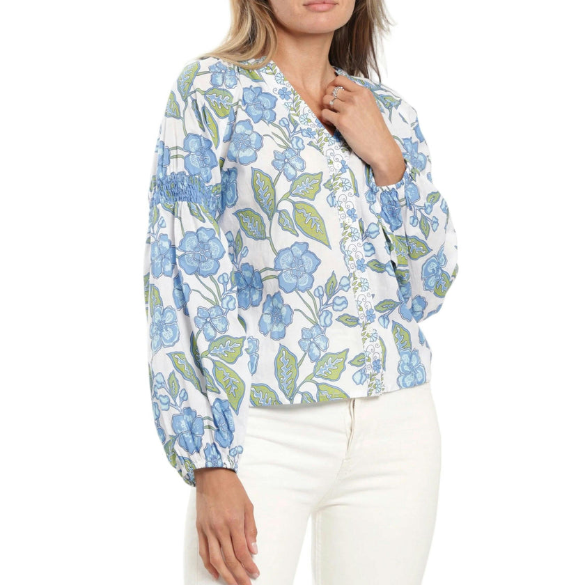 Carlie Blouse - Fleur Bleu