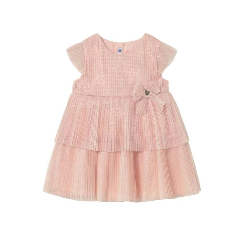 Pink Baby Dress With Glitter Bow