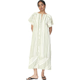 Vienna Pintuck Dress in Garden Stripe
