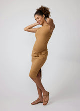 Sleeveless Ruched Bodycon Maternity Mini Dress