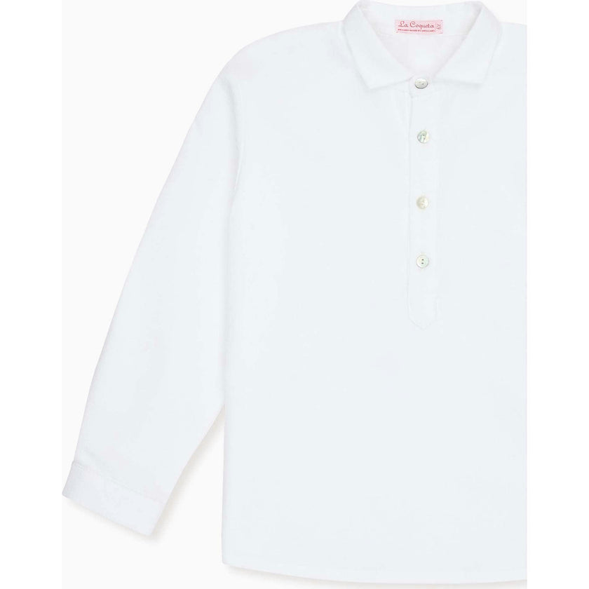 White Gingham Miguel Long Sleeve Boy Shirt
