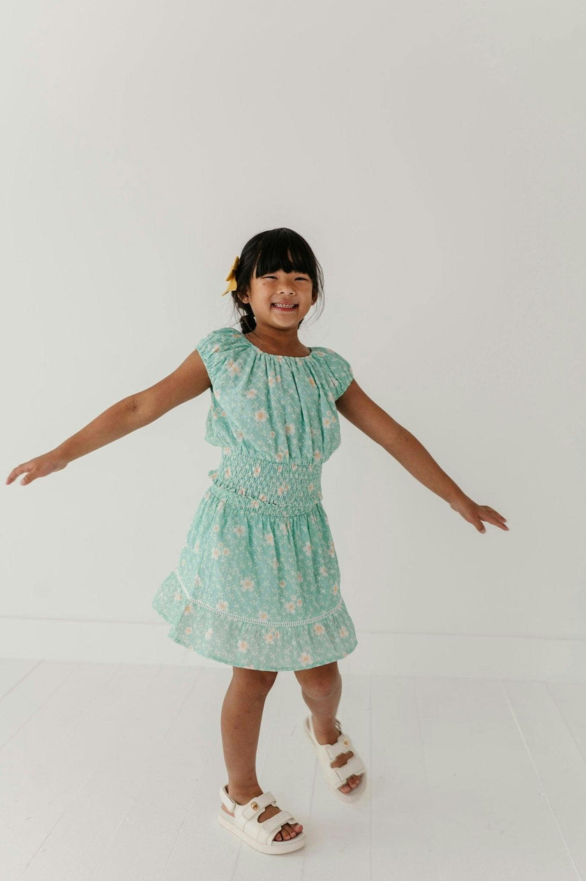 Girls Smocked Eyelet Skirt in Maisie Floral