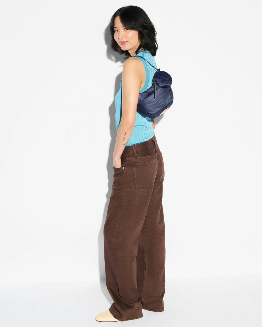 Navy Small Waverly Hobo