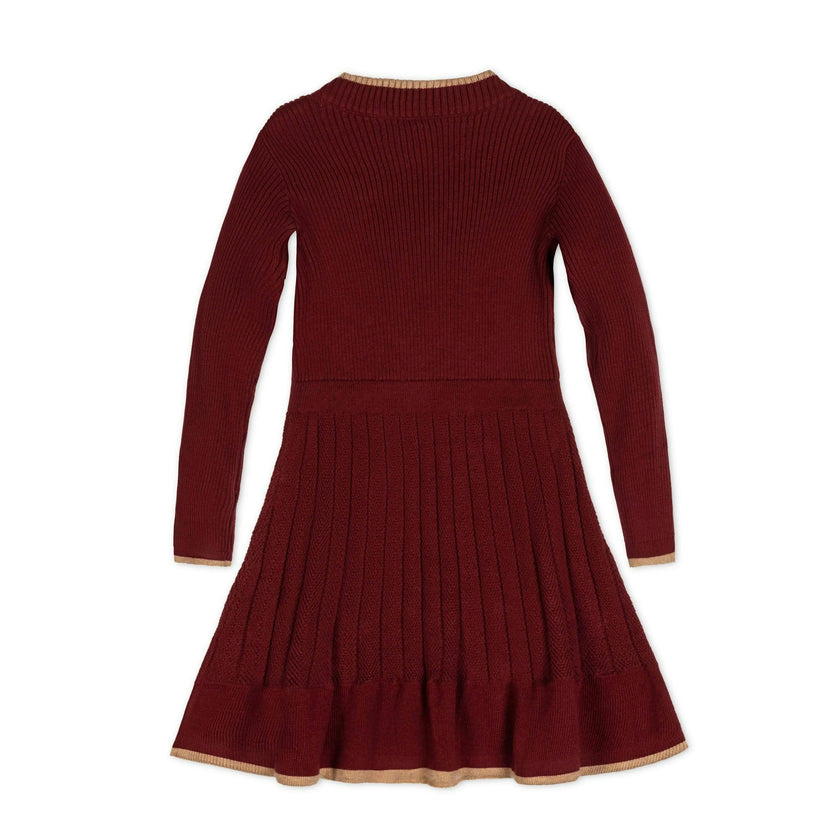 Organic Mock Neck Flounce Sweater Dress