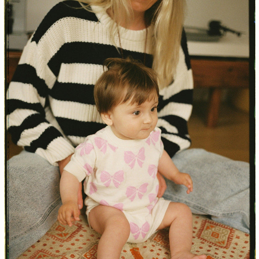 Pinpilin Baby Jumper Pink Lavander Bow