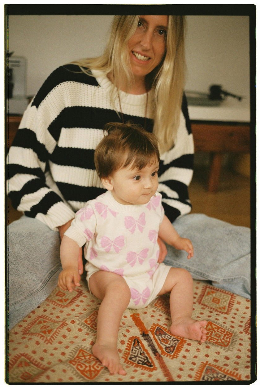 Pinpilin Baby Jumper Pink Lavander Bow