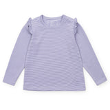 Mia Girls' Longsleeve Performance Top by LH Sport Purple Stripes