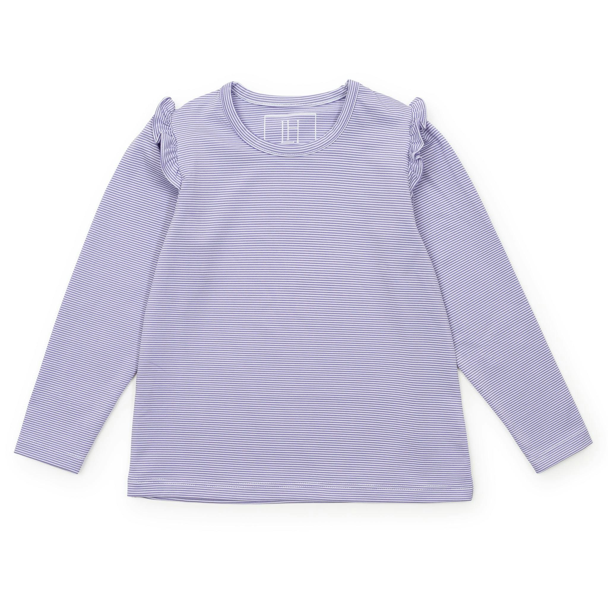 Mia Girls' Longsleeve Performance Top by LH Sport Purple Stripes