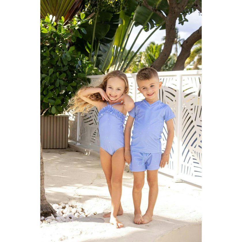 Sea Blue Emblem Rash Guard