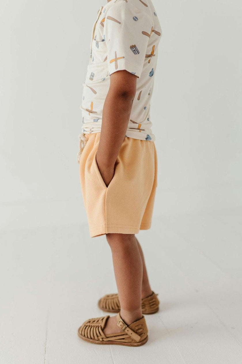 Boys Short Sleeve Henley Shirt in Construction
