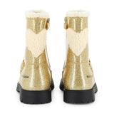 Gold Glitter Heart Boots