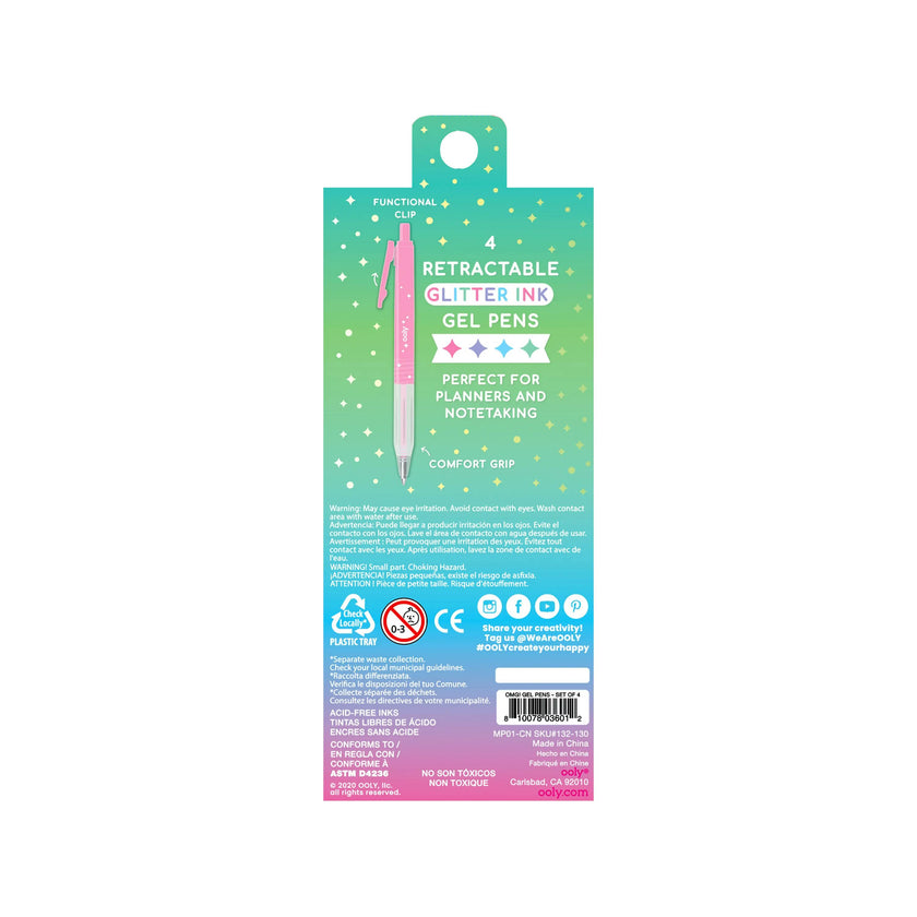 Oh My Glitter! Retractable Gel Pens - Set of 4