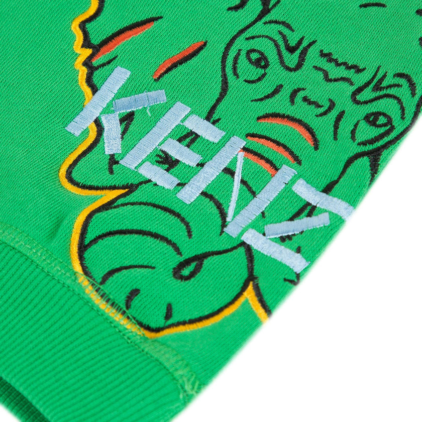 Green sweatshirt with mascots