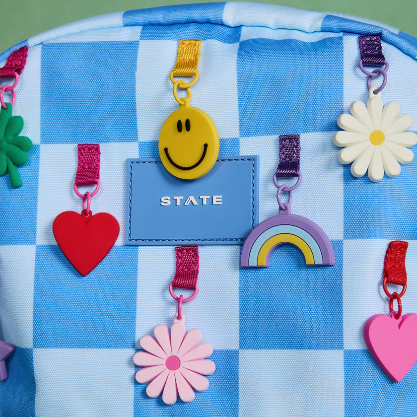 Kane Double Pocket Backpack, Charms Blue Checkerboard
