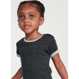 Baby Boys Hug Me Ribbed Contrast Trim Short Sleeve Top