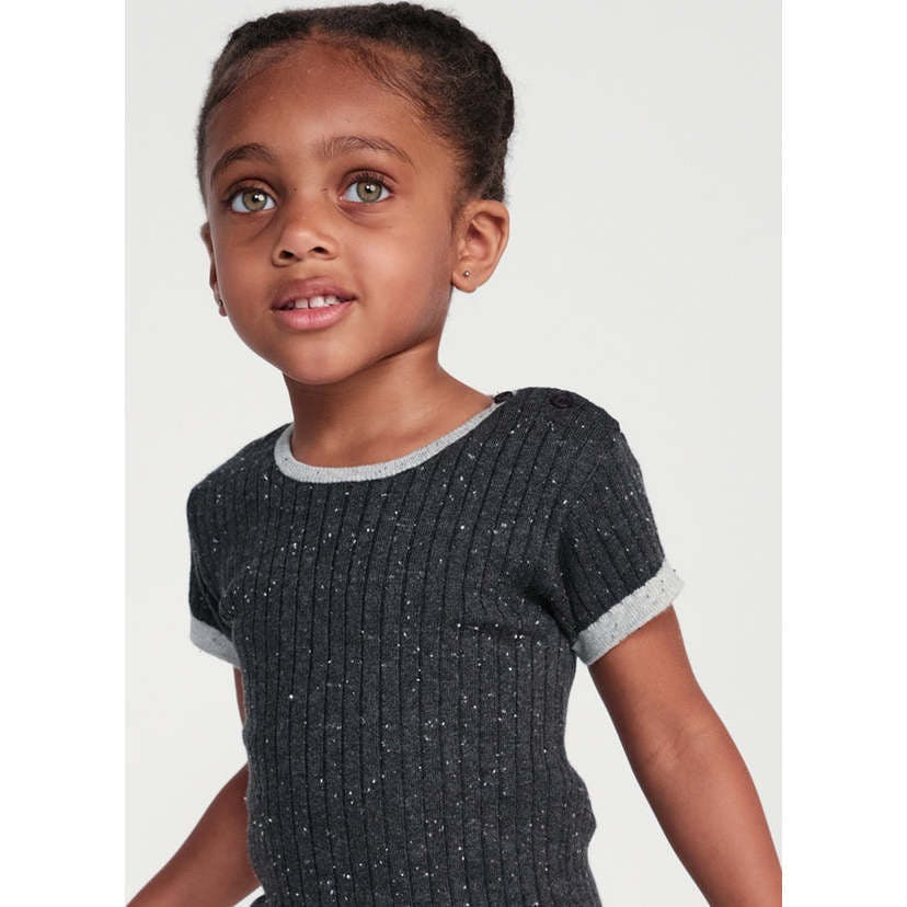 Baby Boys Hug Me Ribbed Contrast Trim Short Sleeve Top