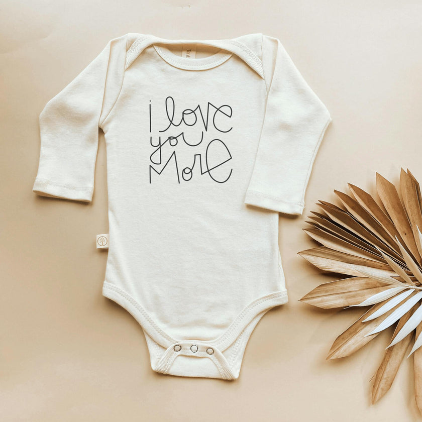 I Love You More - Long Sleeve Organic Baby Bodysuit