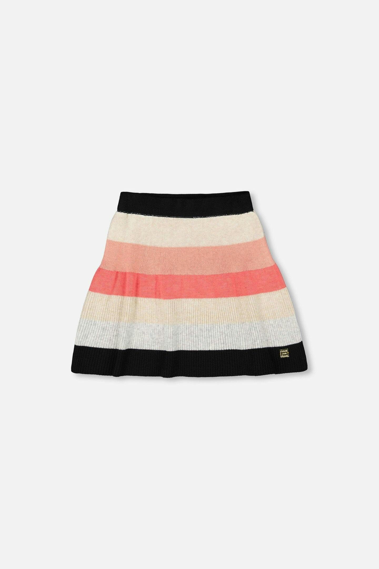 Striped Knit Skirt Beige Black And Pink