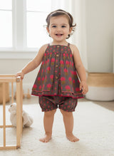 Layola Layered Swing Dress Earthy Brown