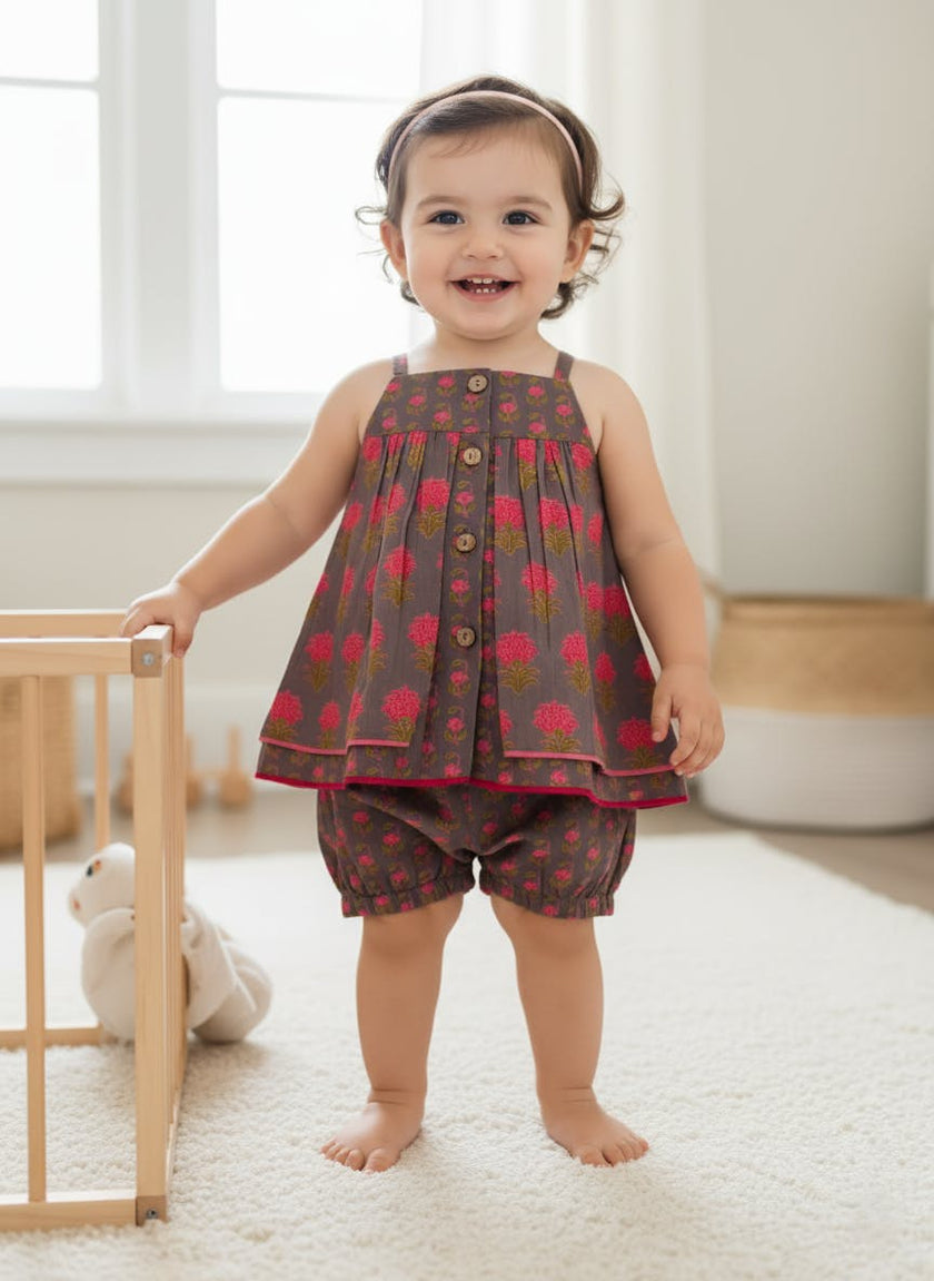 Layola Layered Swing Dress Earthy Brown
