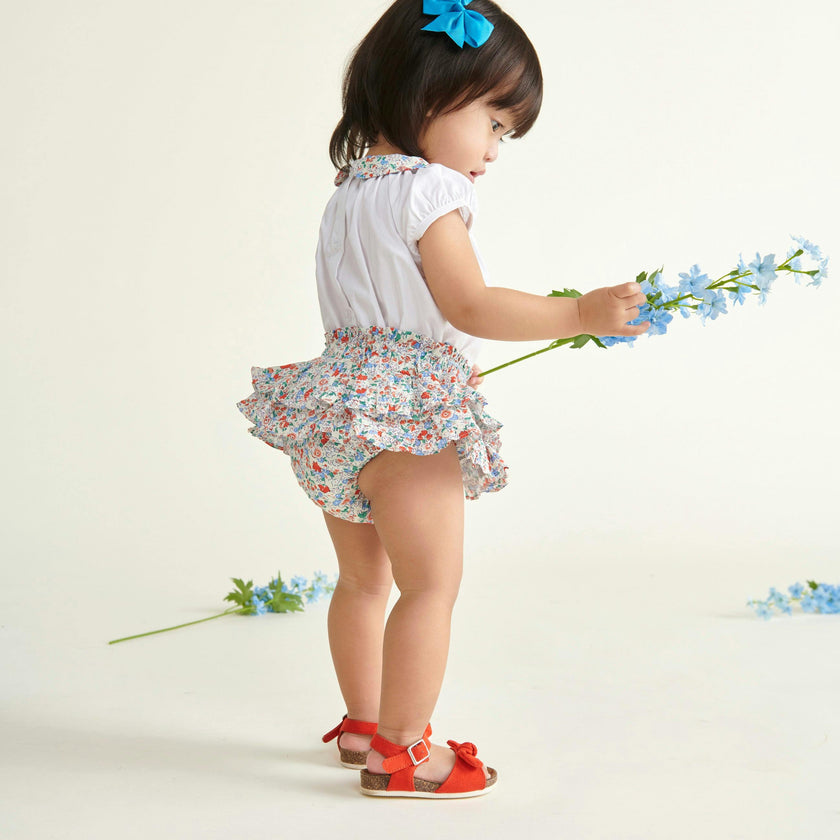 Hand-Smocked Baby Skort Bluebelle