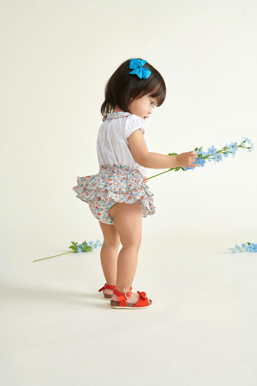 Hand-Smocked Baby Skort Bluebelle