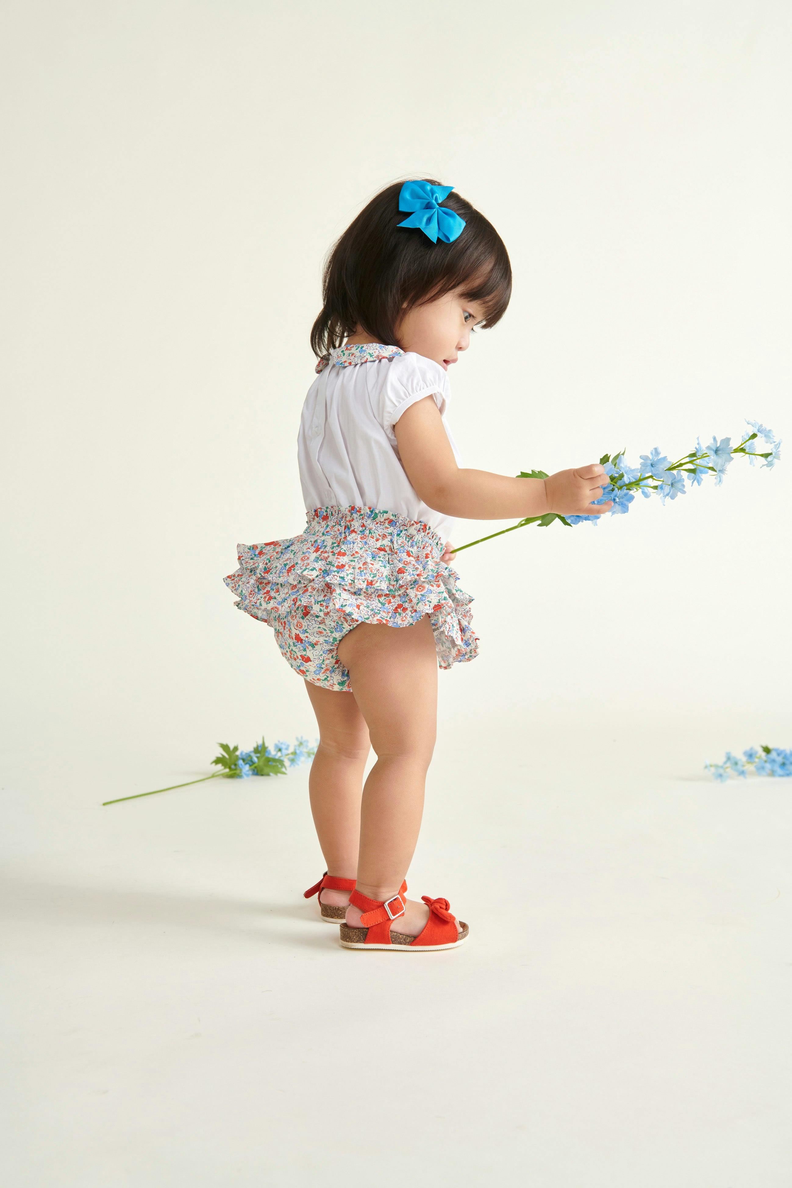 Hand-Smocked Baby Skort Bluebelle