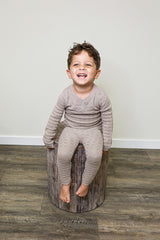 Tiny Tiles Knit Crew Neck Henley Sweater & Pant 2-Piece Set