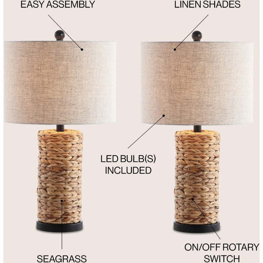 Elicia 25" 1-Light Water Hyacinth LED Table Lamp