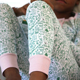 North Pole Christmas Two Piece Kids Henley Pajamas