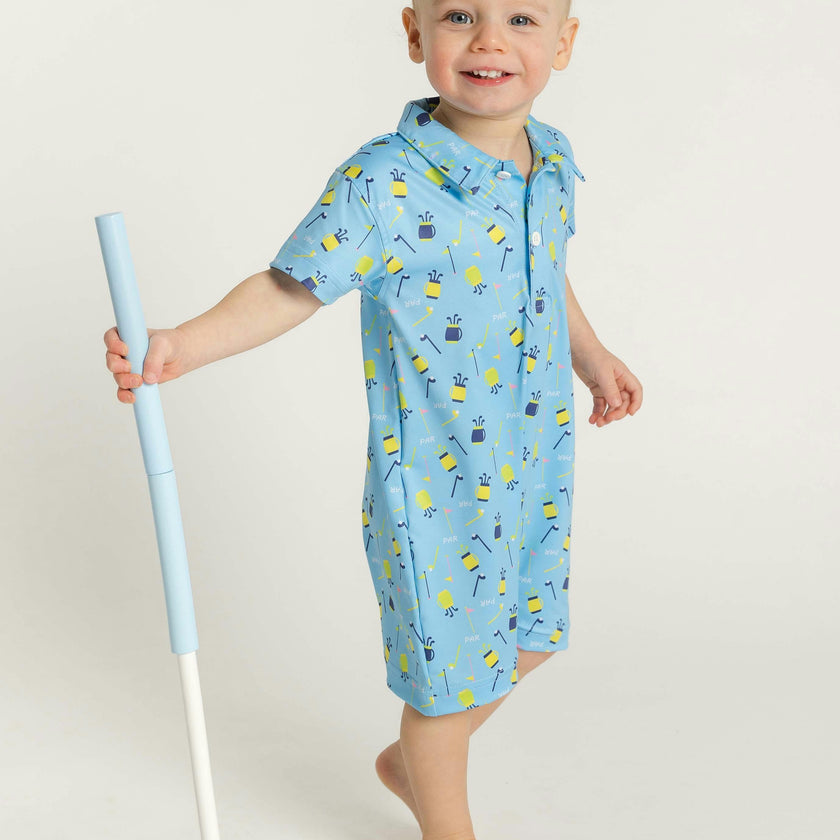 Golf Print Performance Knit Shortall